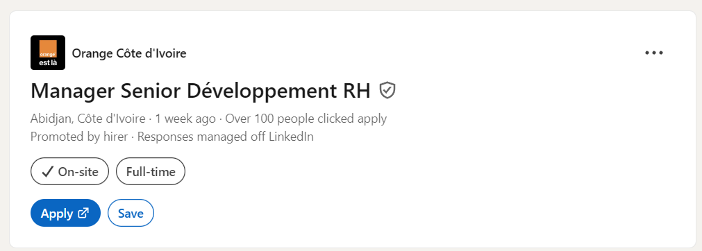 Manager Senior Développement RH